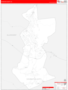Covington County, VA Digital Map Red Line Style