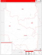 Craig County, OK Digital Map Red Line Style
