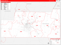 Craighead County, AR Digital Map Red Line Style