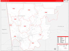 Crawford County, AR Digital Map Red Line Style