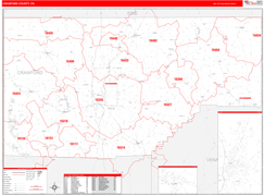 Crawford County, PA Digital Map Red Line Style