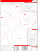 Creek County, OK Digital Map Red Line Style