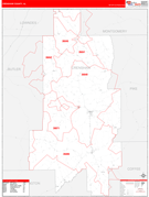 Crenshaw County, AL Digital Map Red Line Style