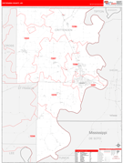 Crittenden County, AR Digital Map Red Line Style