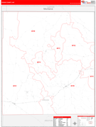 Crook County, WY Digital Map Red Line Style