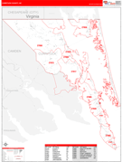 Currituck County, NC Digital Map Red Line Style