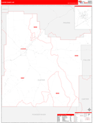 Custer County, MT Digital Map Red Line Style