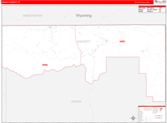 Daggett County, UT Digital Map Red Line Style