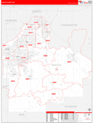 Dakota County, MN Digital Map Red Line Style