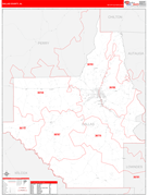 Dallas County, AL Digital Map Red Line Style