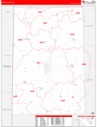 Darke County, OH Digital Map Red Line Style