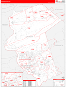 Dauphin County, PA Digital Map Red Line Style