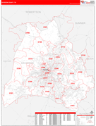 Davidson County, TN Digital Map Red Line Style