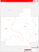 DeBaca County, NM Digital Map Red Line Style