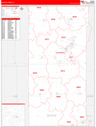 DeKalb County, IL Digital Map Red Line Style