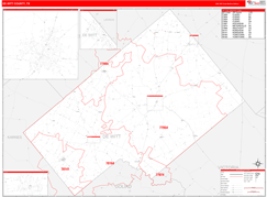 DeWitt County, TX Digital Map Red Line Style