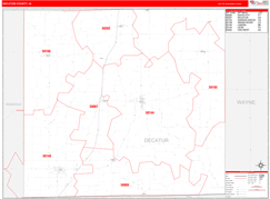 Decatur County, IA Digital Map Red Line Style