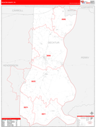 Decatur County, TN Digital Map Red Line Style