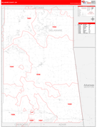 Delaware County, OK Digital Map Red Line Style