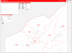 Delta County, CO Digital Map Red Line Style