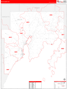 Delta County, MI Digital Map Red Line Style