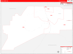 Denali Borough (County), AK Digital Map Red Line Style