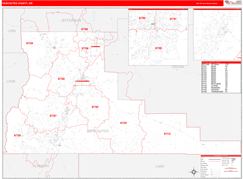 Deschutes County, OR Digital Map Red Line Style