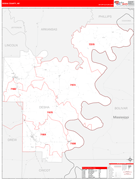 Desha County, AR Digital Map Red Line Style