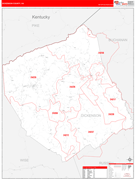 Dickenson County, VA Digital Map Red Line Style