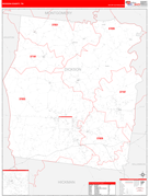 Dickson County, TN Digital Map Red Line Style