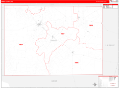 Dimmit County, TX Digital Map Red Line Style