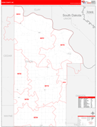 Dixon County, NE Digital Map Red Line Style