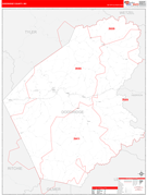 Doddridge County, WV Digital Map Red Line Style