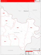 Doniphan County, KS Digital Map Red Line Style