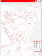 Dorchester County, MD Digital Map Red Line Style