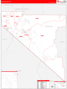 Douglas County, NV Digital Map Red Line Style