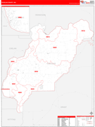 Douglas County, WA Digital Map Red Line Style