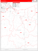 Douglas County, WI Digital Map Red Line Style