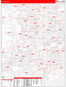 DuPage County, IL Digital Map Red Line Style