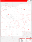 Dubois County, IN Digital Map Red Line Style