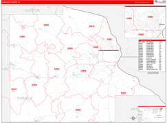 Dubuque County, IA Digital Map Red Line Style