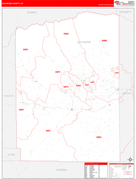 Duchesne County, UT Digital Map Red Line Style