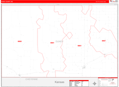 Dundy County, NE Digital Map Red Line Style