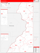 Dunklin County, MO Digital Map Red Line Style