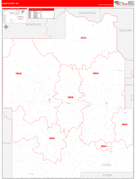 Dunn County, ND Digital Map Red Line Style