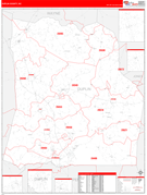 Duplin County, NC Digital Map Red Line Style