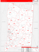 Dutchess County, NY Digital Map Red Line Style