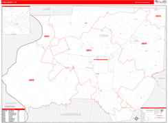 Dyer County, TN Digital Map Red Line Style