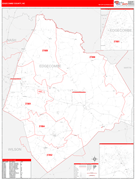 Edgecombe County, NC Digital Map Red Line Style