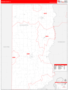 Edwards County, IL Digital Map Red Line Style